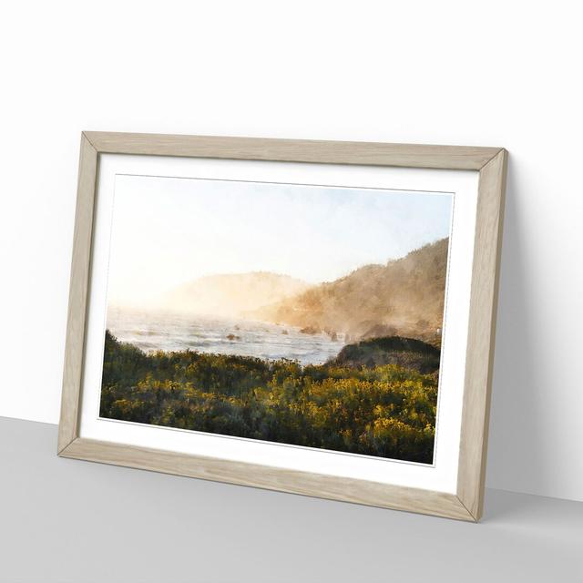 Pacific Ocean in California - Picture Frame Graphic Art Print East Urban Home Format: Oak, Size: 62cm H x 87cm W x 2cm D on Productcaster.