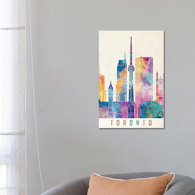 Toronto Landmarks Watercolor Poster Brayden Studio Size: 66.04cm H x 45.72cm W x 3.81cm D on Productcaster.