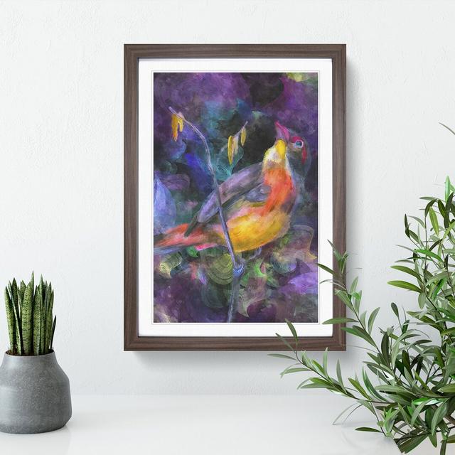 Colourful Bird - Picture Frame Graphic Art East Urban Home Size: 36cm H x 27cm W x 2cm D, Frame Option: Walnut Framed on Productcaster.