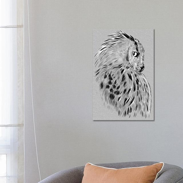 Owl Sketch - Wrapped Canvas Print Union Rustic Size: 66.04cm H x 66.04cm W x 3.81cm D on Productcaster.