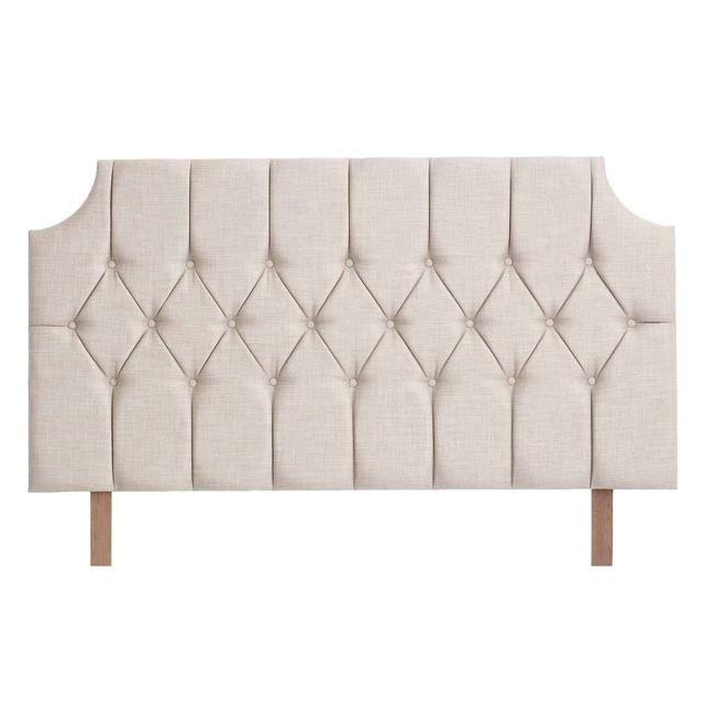 Aimee-Jo Upholstered Headboard 17 Stories Size: Double (4'6), Colour: Cream on Productcaster.