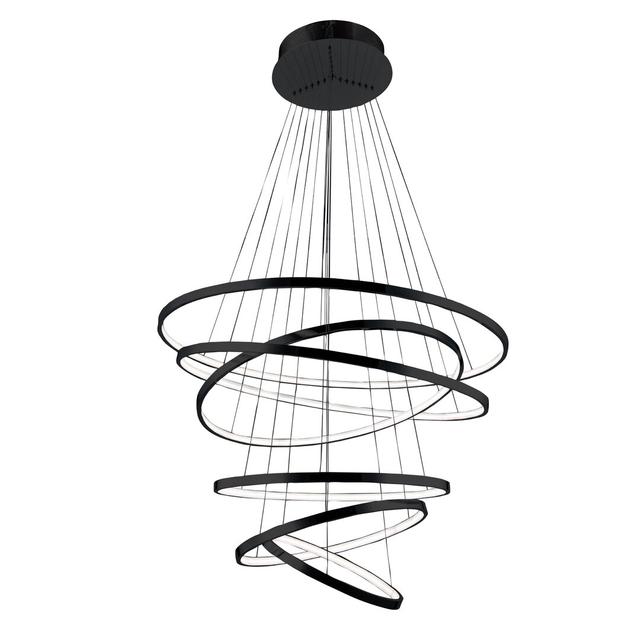 6 - Light Geometric LED Pendant with Acrylic Accents Azzardo Finish: Black on Productcaster.