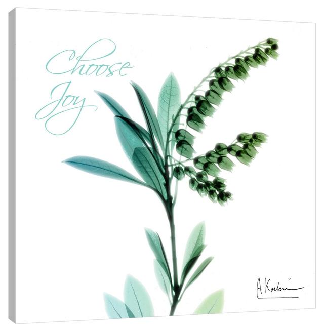 Choose Joy_Lily Of The Valley_H12 - Wrapped Canvas Print East Urban Home Size: 76 cm H x 76 cm W on Productcaster.