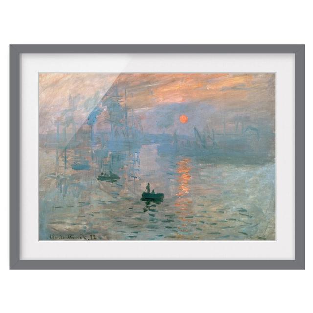 Impression by Claude Monet - Picture Frame Painting Rosalind Wheeler Size: 50cm H x 70cm W x 2cm D, Frame Option: Grey Framed on Productcaster.