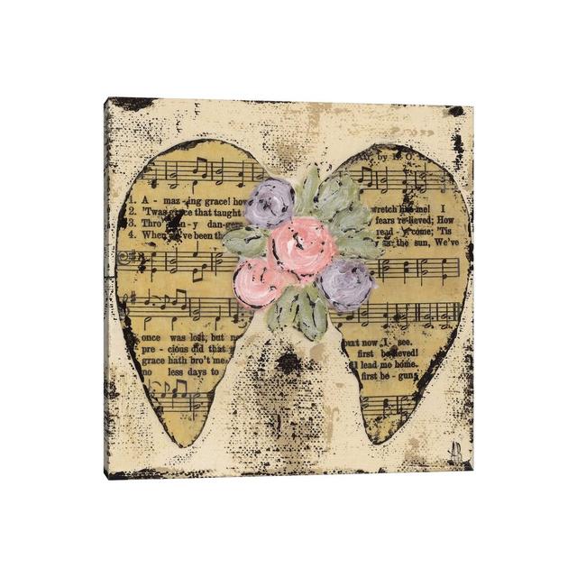 Amazing Grace Floral by Ashley Bradley - Print on Canvas Ebern Designs Size: 66.04cm H x 66.04cm W x 3.81cm D, Format: Wrapped Canvas on Productcaster.