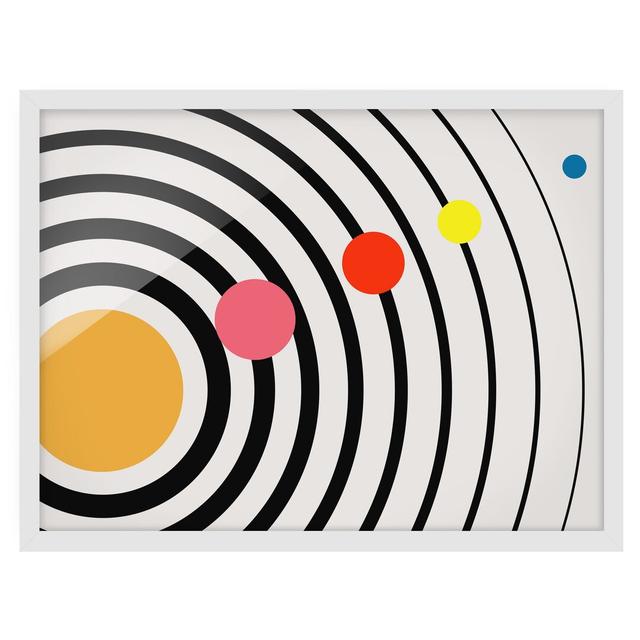 Geometric Universe - Picture Frame Graphic Art Metro Lane Frame Option: White Framed, Size: 40cm H x 55cm W x 2cm D on Productcaster.