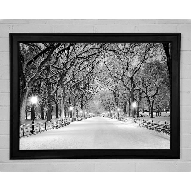 Winter Stroll Through Central Park Framed Print Union Rustic Size: 84.1cm H x 118.9cm W x 1.5cm D on Productcaster.