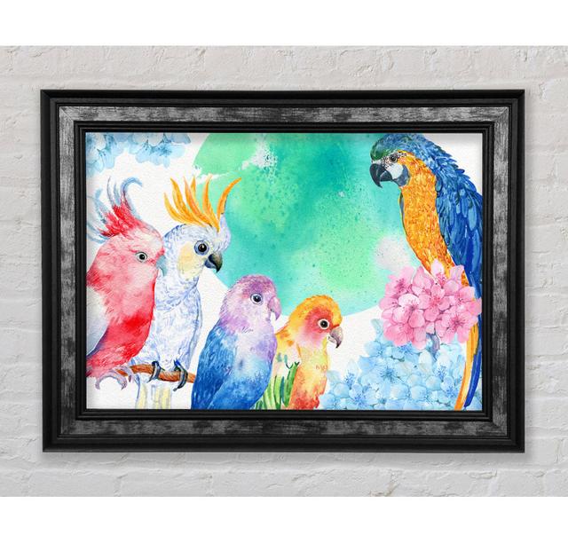 Array Of Watercolour Parrots - Print 17 Stories Size: 59.7cm H x 84.1cm W x 8cm D on Productcaster.