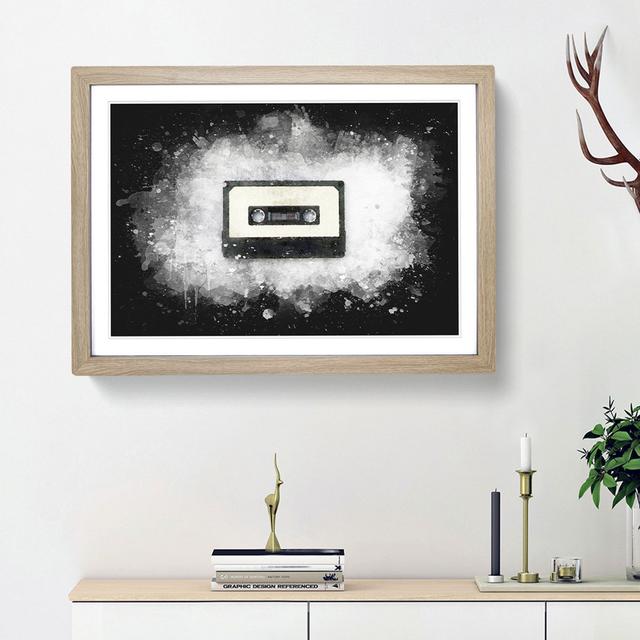 Retro Style Cassette Tape - Picture Frame Graphic Art East Urban Home Size: 24cm H x 33cm W x 2cm D, Frame Option: Oak Framed on Productcaster.