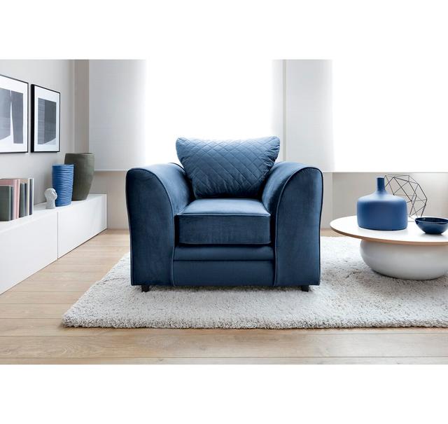 Sessel Chicago Abakus Direct Polsterfarbe: Silber und Blau on Productcaster.