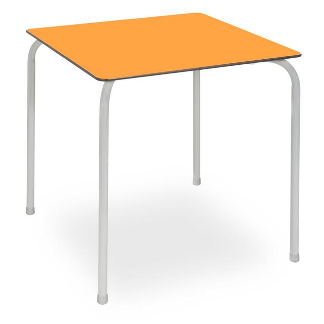 Caz Steel Dining Table Dakota Fields Table Top Colour: Orange, Size: 71cm H x 80cm W x 80cm D on Productcaster.