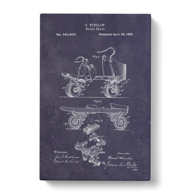 Roller Skate Patent Dark - Print East Urban Home Size: 91cm H x 60cm W x 3cm D on Productcaster.