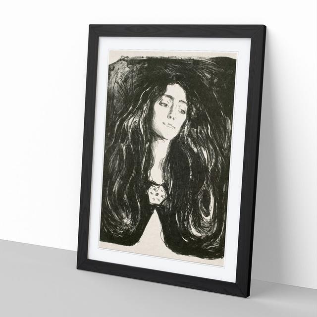 The Brooch Eva Mudocci by Edvard Munch - Picture Frame Painting East Urban Home Size: 48cm H x 36cm W x 2cm D, Frame Option: Black Framed on Productcaster.