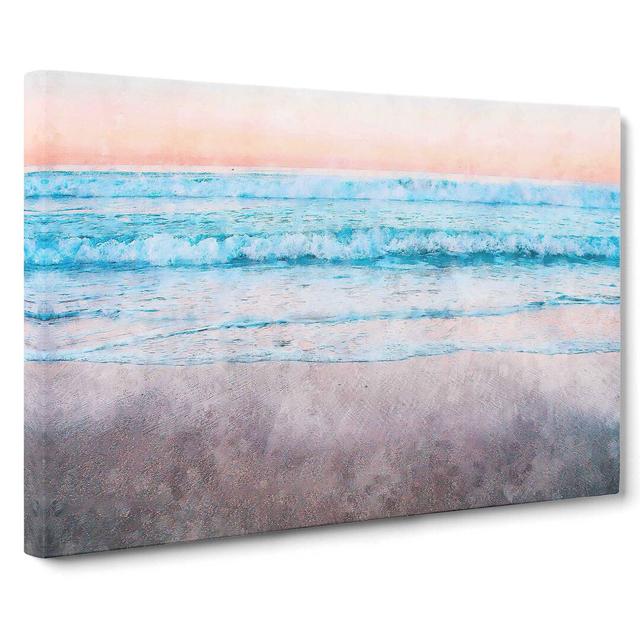 Waves upon Hermosa Beach - Wrapped Canvas Painting Print East Urban Home Size: 50cm H x 76cm W x 3cm D on Productcaster.