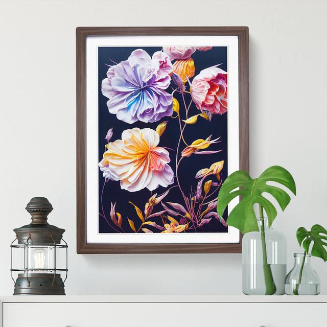 Fanciful Flowers - Single Picture Frame Print Rosdorf Park Frame Colour: Walnut, Size: 46cm H x 34cm W x 2cm D on Productcaster.