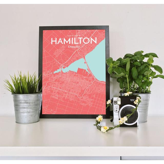 Hamilton City Map - Unframed Graphic Art Print on Paper East Urban Home Size: 91 cm H x 61 cm W on Productcaster.