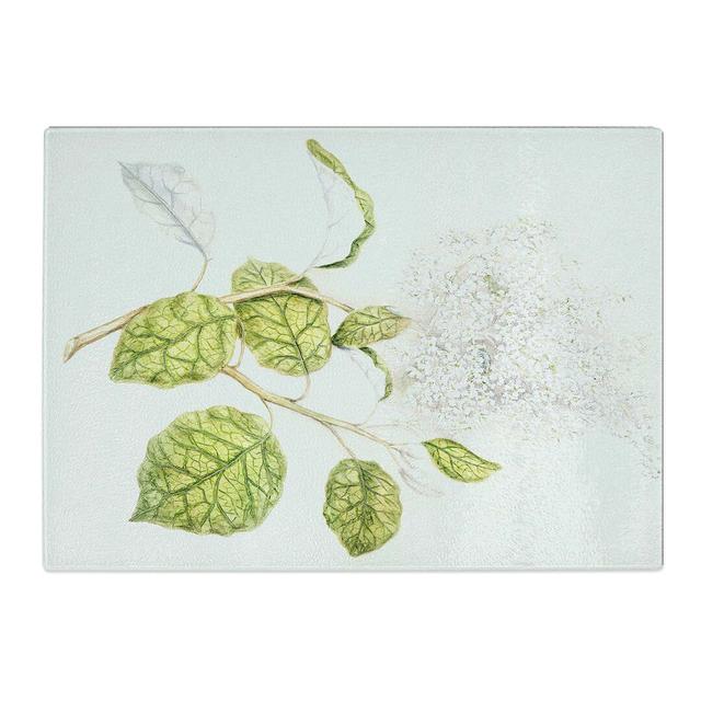 Tempered Glass Rangiora Flowers by Sarah Featon Chopping Board East Urban Home Size: 28.5 cm x 20 cm on Productcaster.