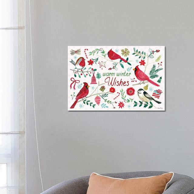 Cheerful Holiday I by Farida Zaman - Wrapped Canvas Painting The Seasonal Aisle Size: 45.72cm H x 66.04cm W x 1.905cm D on Productcaster.