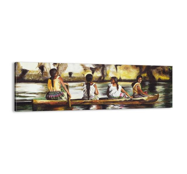 'In a Polynesian Paradise' - Unframed Panoramic Painting Print on Canvas Bloomsbury Market Size: 50cm H x 160cm W x 1.8cm D on Productcaster.