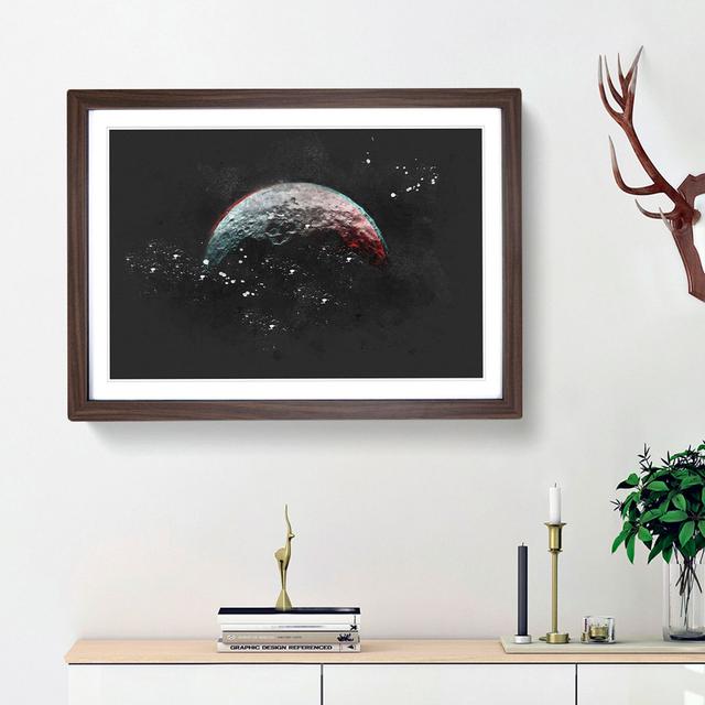 Moon - Picture Frame Painting Print East Urban Home Size: 62cm H x 87cm W x 2cm D, Frame Option: Walnut Framed on Productcaster.