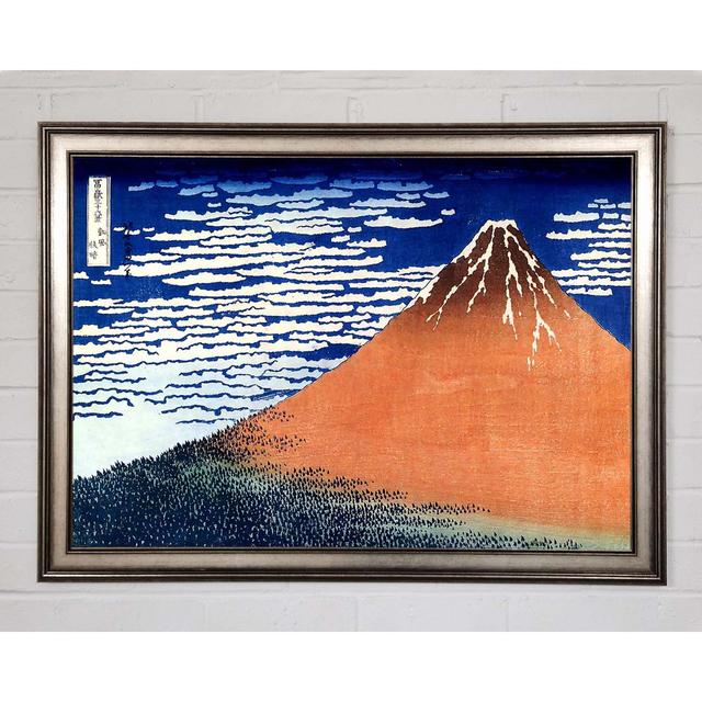 Hokusai Mount Fuji Framed Print Rosalind Wheeler Size: 59.7cm H x 84.1cm W x 1.5cm D, Format: Gunmetal Framed Paper on Productcaster.