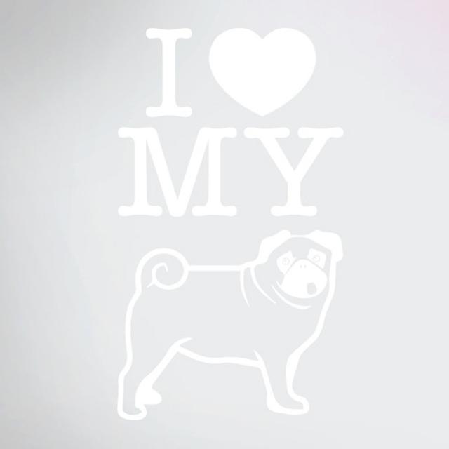 I Love My Dog Wall Sticker Maturi Size: Medium, Colour: White on Productcaster.