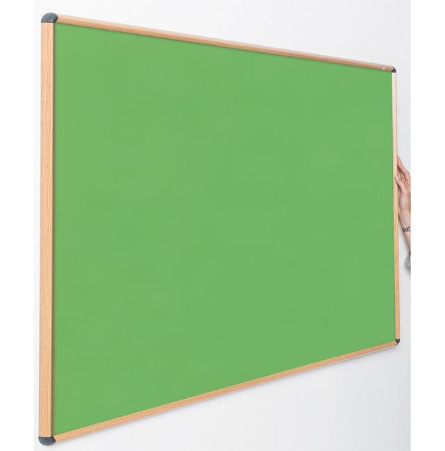 Shield Design Wood Effect Wall Mounted Bulletin Board Symple Stuff Colour: Apple Green, Size: 120cm H x 120cm W on Productcaster.