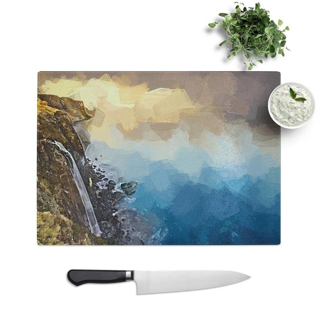 Tempered Glass Waterfall in the Isle of Skye in Abstract Chopping Board East Urban Home Size: 28.5 cm W x 20 cm L on Productcaster.