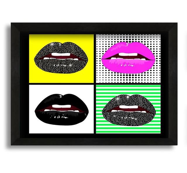 Sparkle Lips - Picture Frame Graphic Art on Canvas Fairmont Park Size: 60cm H x 84cm W x 10cm D on Productcaster.