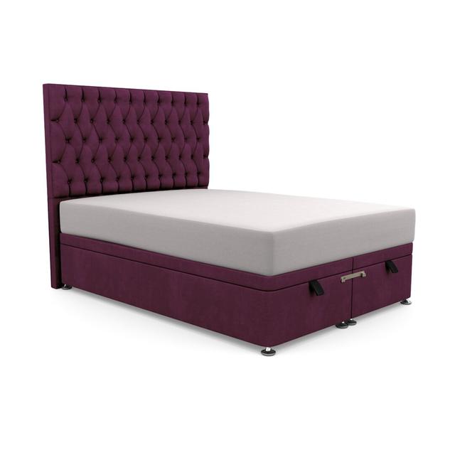 Bolsover Upholstered Ottoman Bed Fairmont Park Size: Small Single (2'6), Colour: Boysenberry, Upholstery Material: Velvet on Productcaster.