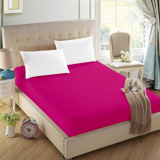 Iaan Soft Microfiber Brushed Deep Fitted Sheet 17 Stories Size: Single (3'), Colour: Pink on Productcaster.