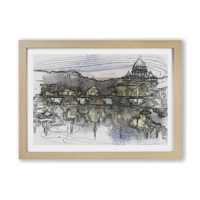 'St. Peter's Basilica in Rome Italy' - Picture Frame Graphic Art Print on Paper East Urban Home Frame Option: Oak, Size: 33cm H x 45cm W x 2cm D on Productcaster.