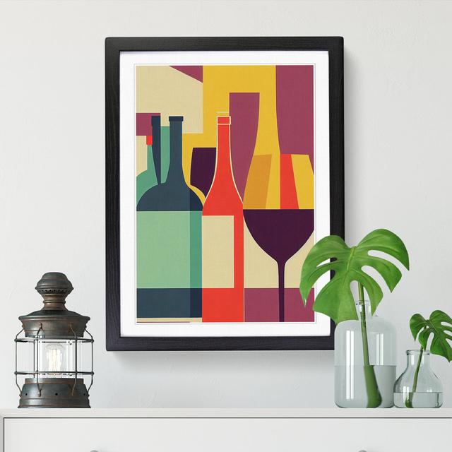 Wyndemere Retro Wine Art Vol.1 - Picture Frame Graphic Art Marlow Home Co. Size: 46cm H x 34cm W x 2cm D, Frame Colour: Oak on Productcaster.