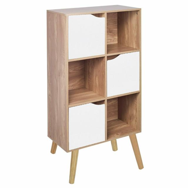 Bookcase 17 Stories Colour: White/White/Pine on Productcaster.