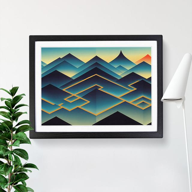 Splendorous Abstract Mountains - Picture Frame Graphic Art Alpen Home Frame Colour: Black, Size: 25cm H x 34cm W x 2cm D on Productcaster.