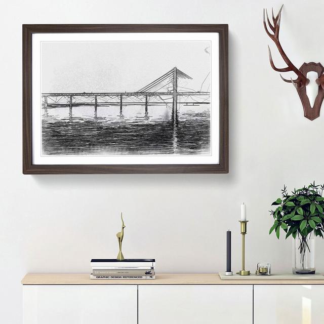 Oresund Bridge - Picture Frame Graphic Art Print East Urban Home Frame Option: Walnut Framed, Size: 27cm H x 36cm W x 2cm D on Productcaster.