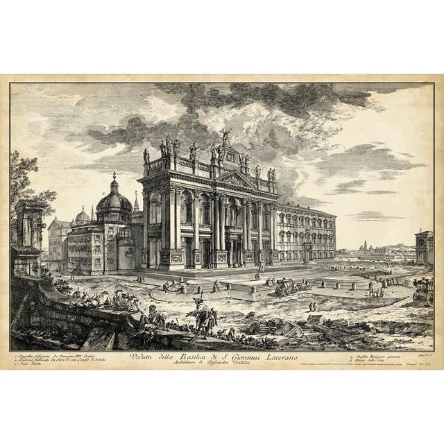 Veduta Basilica S.Giovanni Laterano by Piranesi - Wrapped Canvas Print August Grove Size: 20cm H x 30cm W x 3.8cm D on Productcaster.