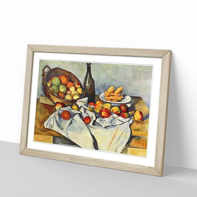 'Still Life (10)' by Paul Cezanne Framed Painting Print East Urban Home Frame Colour: Oak on Productcaster.