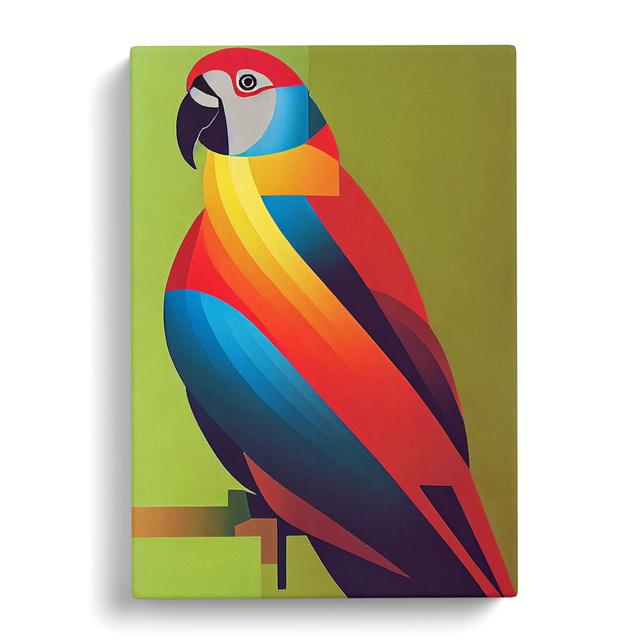 Parrot Cubism - Wrapped Canvas Graphic Art Pergo Classics Size: 60cm H x 40cm W x 3cm D on Productcaster.