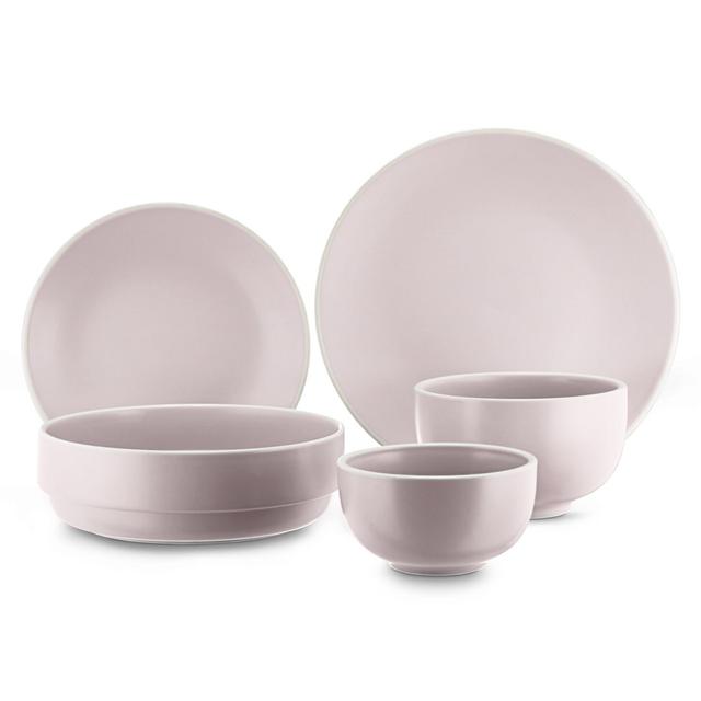 Glaze Finish 10 Piece Dinnerware Set, Service for 2 China Blue Colour: Pink on Productcaster.