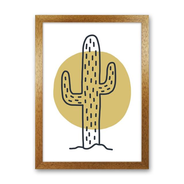 Cactus Moon by Pixy Paper - Graphic Art Gracie Oaks Format: Oak Framed, Size: 29.7cm H x 21cm W x 3cm D on Productcaster.