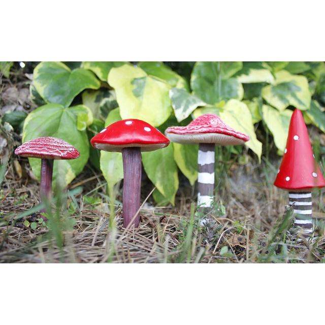 4 Piece Coplay Miniature Garden Mushroom Resin Set Dakota Fields on Productcaster.