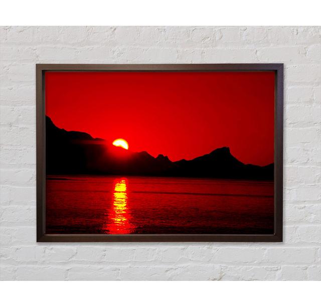 Vibrant Red Ocean Sunset - Einzelner Bilderrahmen Kunstdrucke auf Leinwand Bright Star Größe: 84,1 cm H x 118,9 cm B x 3,3 cm T on Productcaster.