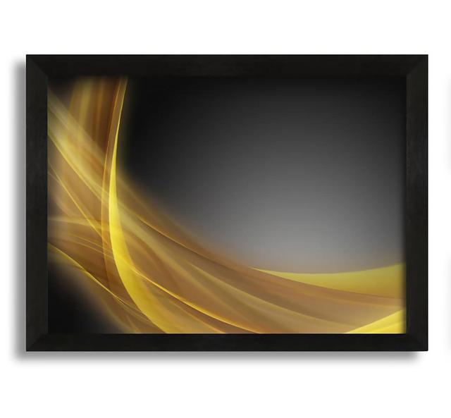 Yellow Swirls Through the Gradients - Single Picture Frame Art Prints Ivy Bronx Size: 21cm H x 30cm W x 10cm D, Format: Black Framed Canvas on Productcaster.