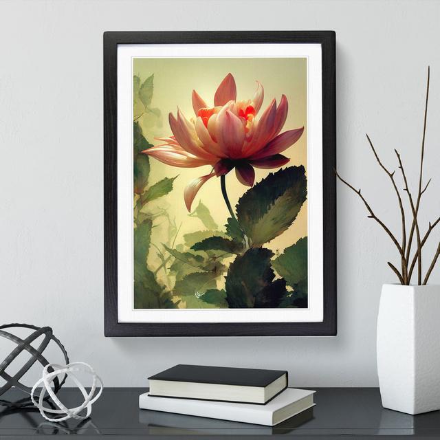 Lush Flower - Picture Frame Graphic Art Marlow Home Co. Frame Colour: Black, Size: 46cm H x 34cm W x 2cm D on Productcaster.