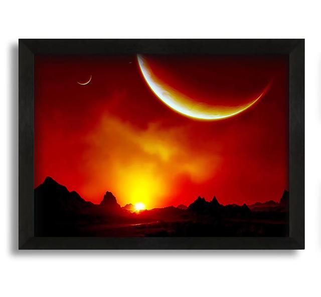 Red Sunrise on Mars - Picture Frame Photograph on Canvas Latitude Run Size: 60cm H x 84cm W x 10cm D on Productcaster.