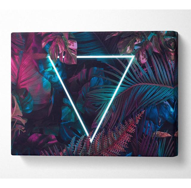 Neon Triangle in the Jungle - Wrapped Canvas Graphic Art Pergo Classics Size: 66cm H x 106.6cm W on Productcaster.