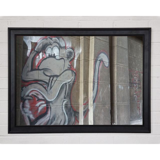 Monkey On The Wall Framed Print Happy Larry Format: Black Framed Paper, Size: 59.7cm H x 84.1cm W x 1.5cm D on Productcaster.