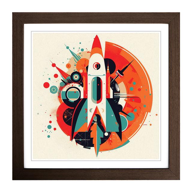 Rocket Constructivism - Print 17 Stories Frame Colour: Walnut on Productcaster.