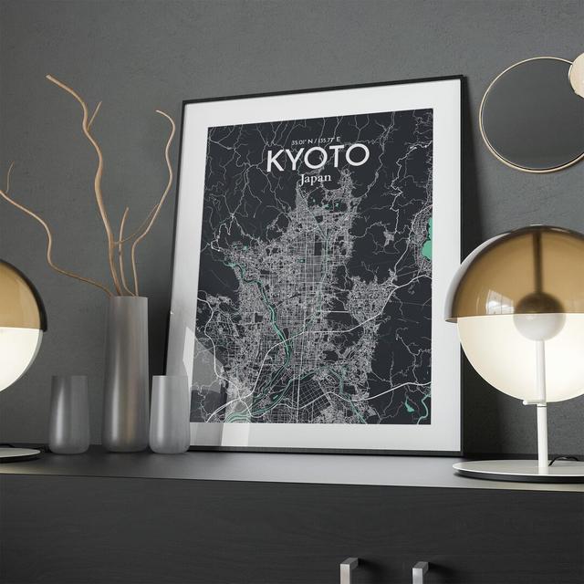 Kyoto City Map In Dream - No Frame Print Borough Wharf Size: 24cm H x 18cm W x 0.05cm D on Productcaster.